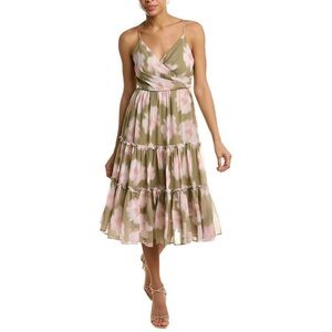 Sachin & Babi Girly Olive And Pink Flower Sun Dress NWT Size 6 $395